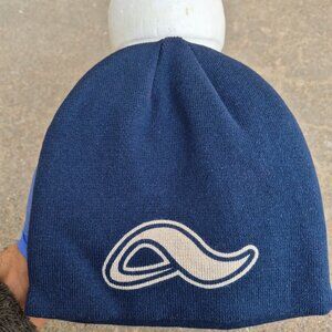 Adio Beanie Bodek Stretch Cap Navy Blue/Saddle Tan Logo NWT Model 18350 RN 94456